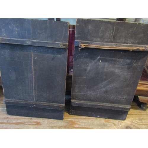 1800 - Pair of Antique Lacquer and Shellwork Wall Mounted Door Panels Each Approximately 18 Inches x 12 Inc... 