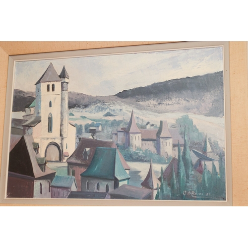 1801 - Gretta O'Brien Town Scene Oil on Canvas Signed Lower Right 20 Inches High x 30 Inches Wide Approxima... 