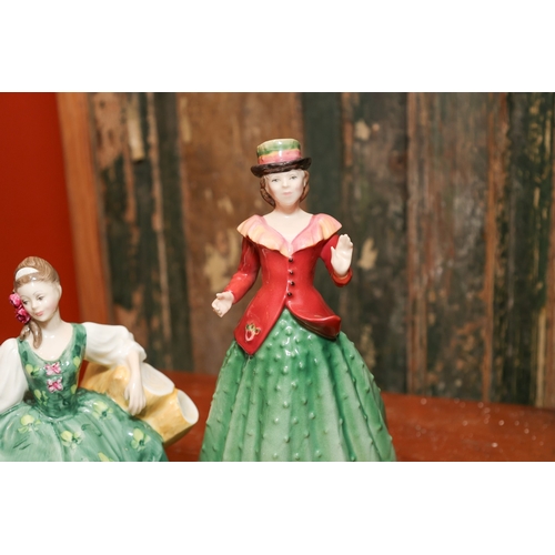 1826 - Two Royal Doulton Fine Porcelain Figures Titled Elyse and Holly Tallest Approximately 9 Inches High