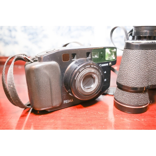 1845 - Two Pairs of Binoculars and Prima Camera Modern Three Pieces in Lot