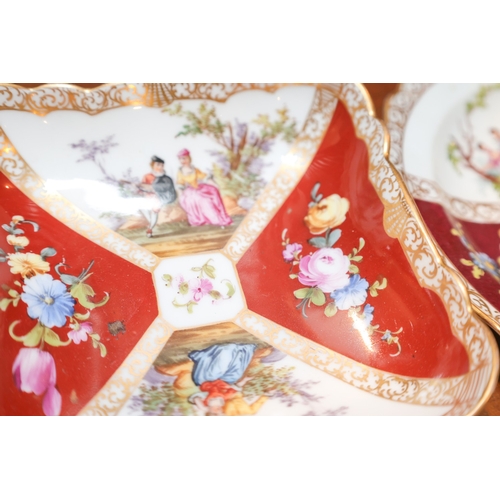 1848 - Two Antique Meissen Table Dishes Largest Approximately 5 Inches Diameter