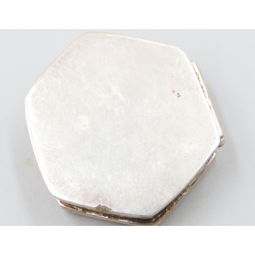 1863 - Antique Silver Pill or Ring Box Octagonal Form with Hinged Cover Approximately 5cm Wide