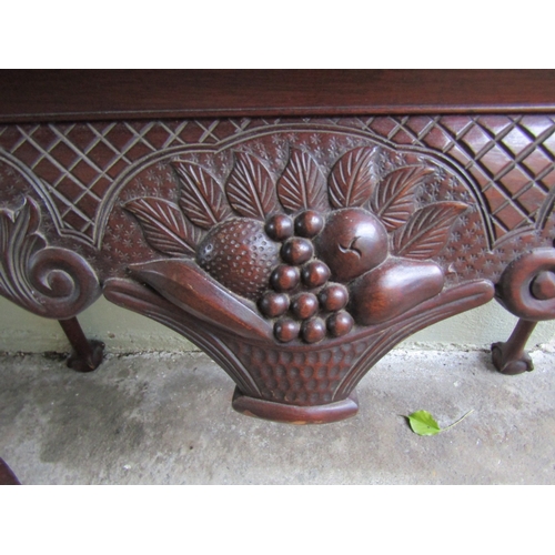 1873 - Irish Chippendale Side Table Well Carved Frieze Above Claw and Ball Supports Approximately 40 Inches... 