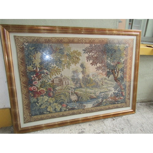 1877 - Large Gilt Framed French Tapestry Good Original Condition Now Gilt Framed Approximately 3ft High x 5... 