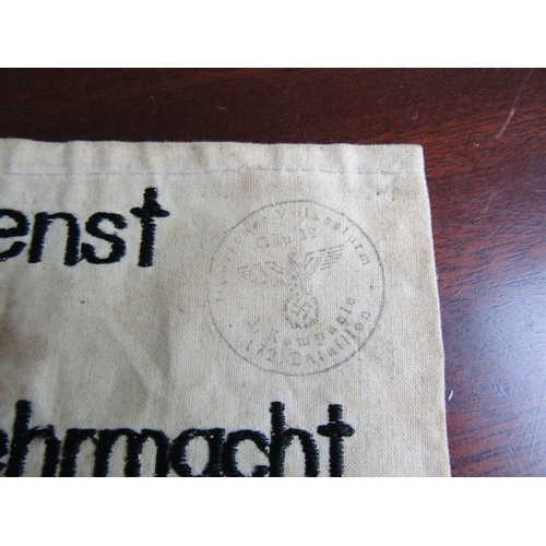 1882 - Original German World War II Civilian Armband Embroidered in the Service of  the Wehrmacht