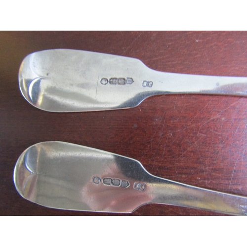 1883 - Pair of Large Antique Dublin Silver Serving Spoons by John Smith Hallmarked 1858