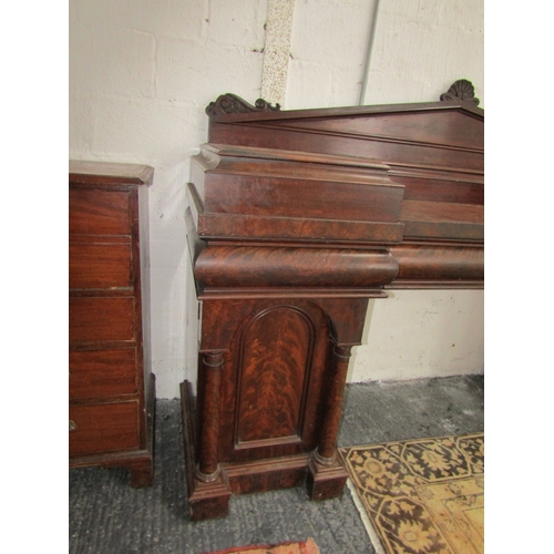 1894 - Imposing William IV Twin Pedestal Side Board Figured Mahogany with Fitted Pedestals Finely Carved Th... 