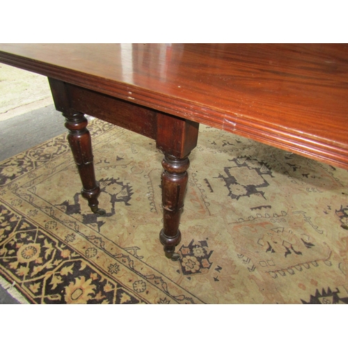 1898 - William IV Irish Figured Mahogany Dinning Room Table 12ft Long Above Turned Supports Good Constructi... 