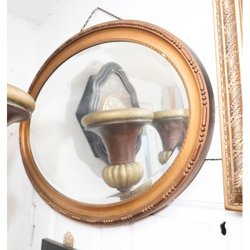 1909 - Edwardian Gilded Oval Wall Mirror Approximately 32 Inches Wide