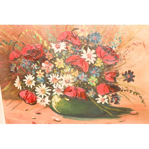 1914 - Still Life Summer Blossom Signed Indistinctly Lower Right Oil on Canvas Contained Within Gilded Fram... 