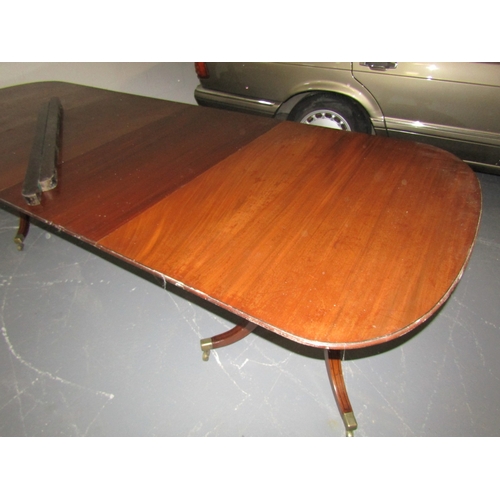 1945 - Antique Twin Pod Irish Dining Room Table Mahogany Extends to Approximately 9ft with Extra Leaf Inser... 