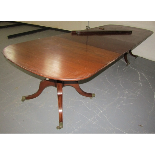 1945 - Antique Twin Pod Irish Dining Room Table Mahogany Extends to Approximately 9ft with Extra Leaf Inser... 