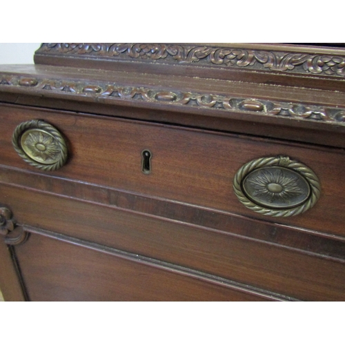 1947 - Library Cabinet Twin Glazed Doors of Imposing Size with Pull Out Writing Drawer Above Cupboard Base ... 