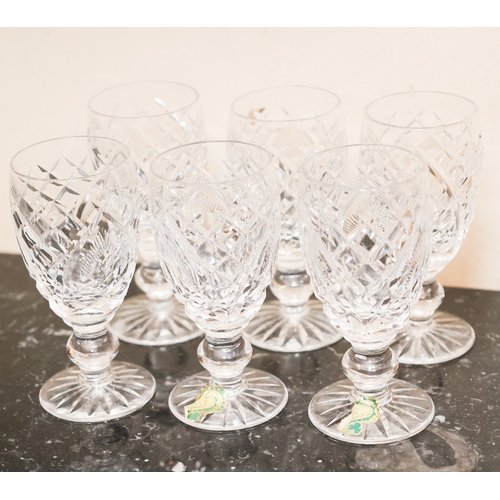 1983 - Waterford Crystal Set of Six Pedestal Form Glasses Good Original Condition