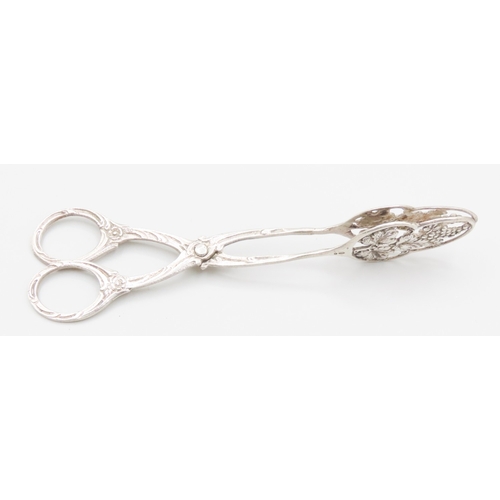 2000 - Silver Grape Tongs with Vine Leaf Decoration Attractively Detailed Throughout Approximately 8 Inches... 