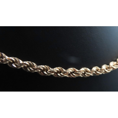 221 - 9 Carat Yellow Gold Rope Chain Necklace 80 cm Long