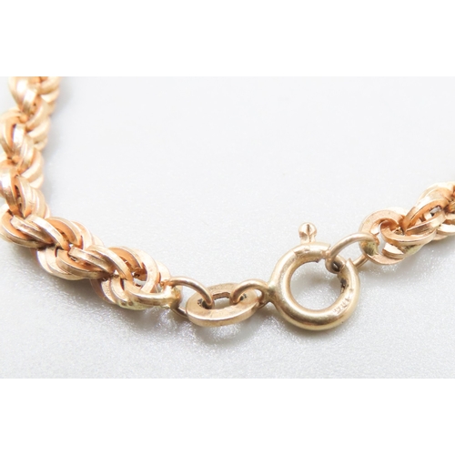 221 - 9 Carat Yellow Gold Rope Chain Necklace 80 cm Long