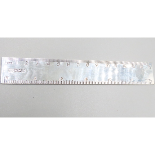 226 - Boodles Silver Hallmarked Ruler 15cm / 6 inches