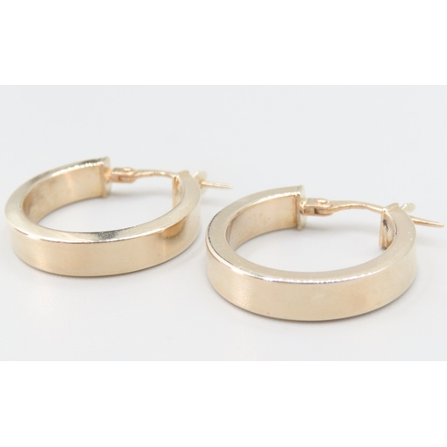 246 - Pair of 9 Carat Yellow Gold Hoop Earrings 2cm Diameter