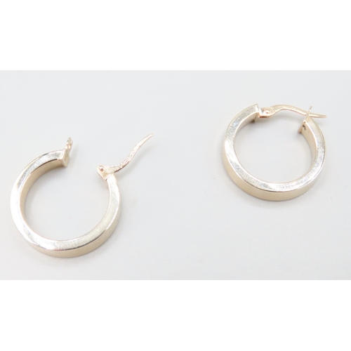 246 - Pair of 9 Carat Yellow Gold Hoop Earrings 2cm Diameter