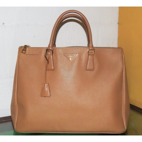 258 - Prada Milano Ladies Light Brown Leather Handbag