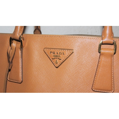 258 - Prada Milano Ladies Light Brown Leather Handbag