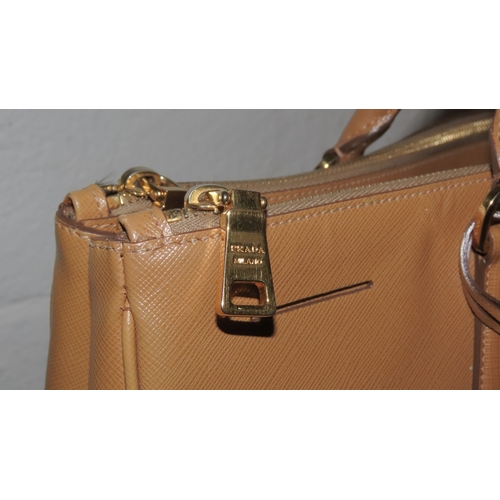 258 - Prada Milano Ladies Light Brown Leather Handbag