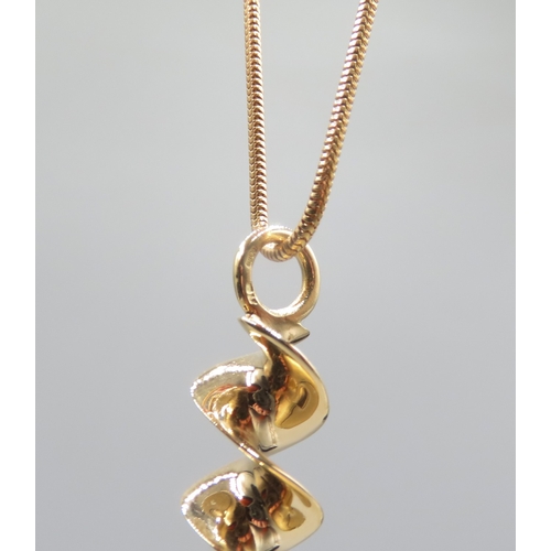 260 - 18 Carat Yellow Gold Irish Spiral Form Pendant 5cm High Set on 18 Carat Yellow Gold Chain 42cm Long ... 