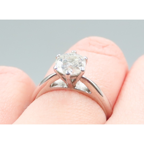 281 - Diamond Solitaire Six Claw Set Ring Mounted on 14 Carat White Gold Total Diamond Carat Weight 1.24 C... 