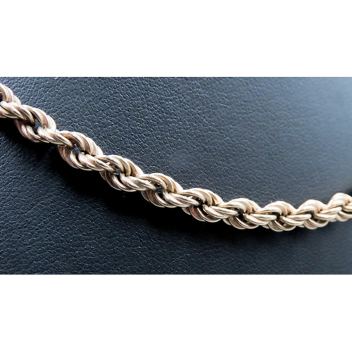 286 - 9 Carat Yellow Gold Rope Chain Necklace 46cm Long