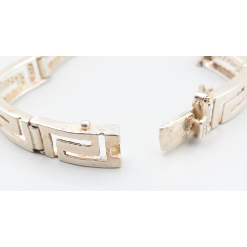 300 - Silver Square Link Necklace and Silver Geometric Form Link Bracelet