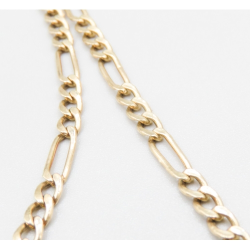 339 - 9 Carat Yellow Gold Figaro Link T-Bar Pocket Watch Chain or Necklace 56cm Long