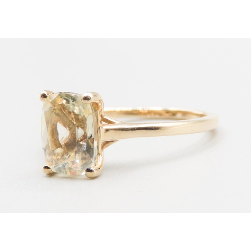 364 - Pale Citrine Solitaire Mounted in 10 Carat Yellow Gold Ring Size N and a Half