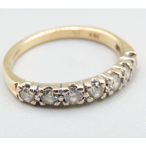 428 - Diamond Seven Stone Set Half Eternity Ring Mounted in 18 Carat Yellow Gold Ring Size L