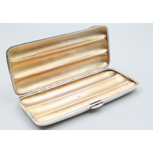 434 - Silver Cigar Case 14cm by 6cm