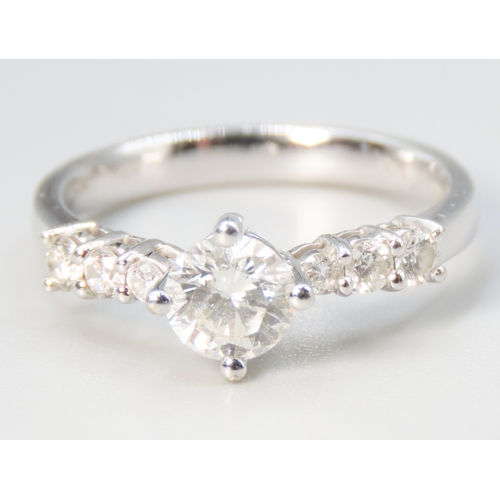 436 - Diamond Solitaire Ring Mounted on 18 Carat White Gold Centre Stone .75ct Total Diamond Carat Weight ... 