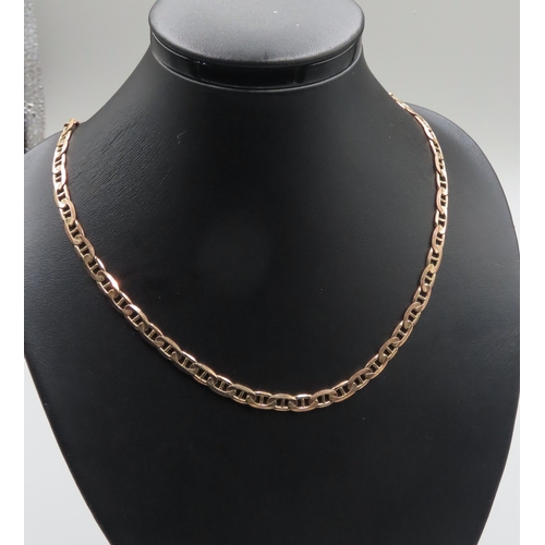 457 - 9 Carat Yellow Gold Flat Link Necklace 60cm Long