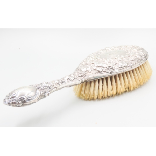 463 - Silver Hair Brush Embossed Decoration