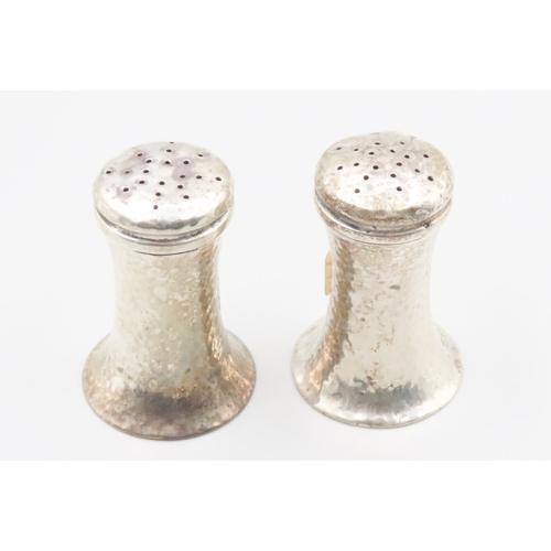 466 - Pair of Silver Salt Shakers Shaped Form