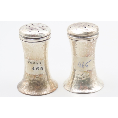 466 - Pair of Silver Salt Shakers Shaped Form