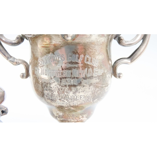 476 - Three Pieces of Silver Including Twin Handled Silver Presentation Cup and Other Items as Photographe... 