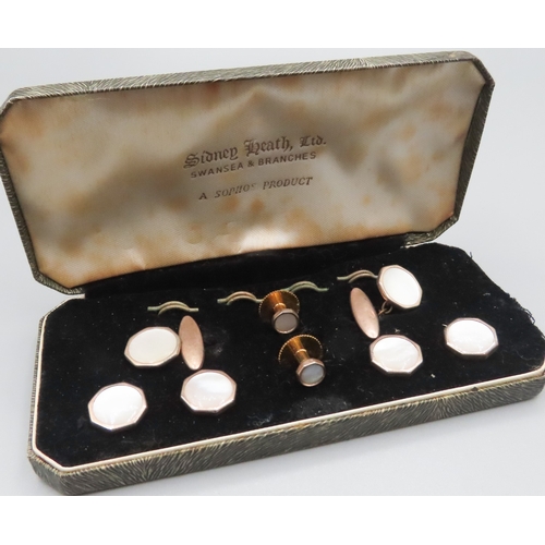 481 - Collection of Mother of Pearl Set of Cufflinks and Shirt or Blouse Buttons Rolled Gold