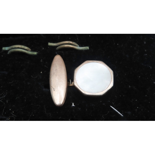 481 - Collection of Mother of Pearl Set of Cufflinks and Shirt or Blouse Buttons Rolled Gold