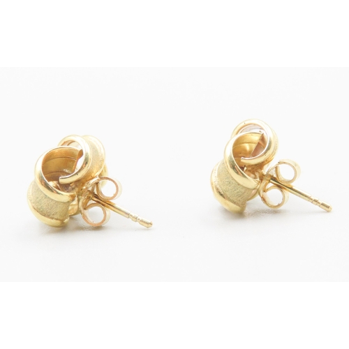 491 - Pair of 9 Carat Yellow Gold Knot Form Earrings 1cm High