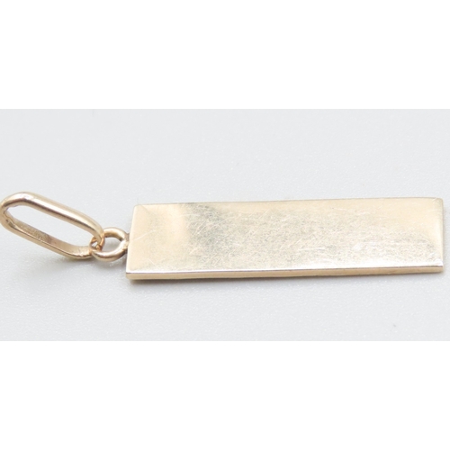 493 - 9 Carat Yellow Gold ingot pendant 3cm High