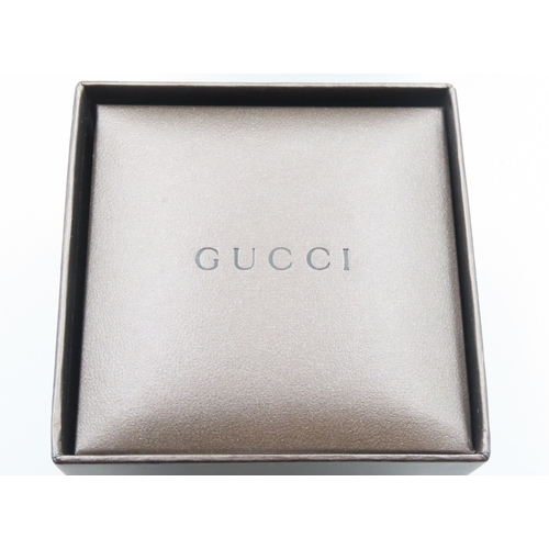 51 - Gucci Diamond Set Buckle Motif Ring Mounted in 18 Carat White Gold Ring Size O with Original Present... 