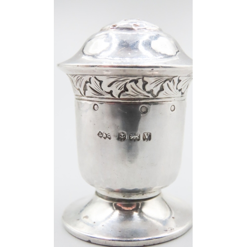 552 - Silver Salt Shaker Pedestal Form Base 5cm High