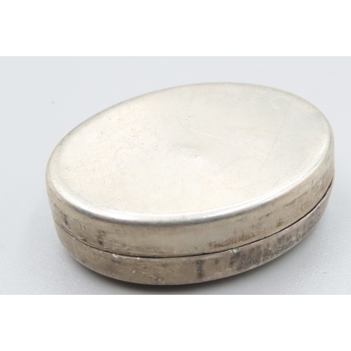 558 - Silver Oval Form Pill Box 4cm Wide