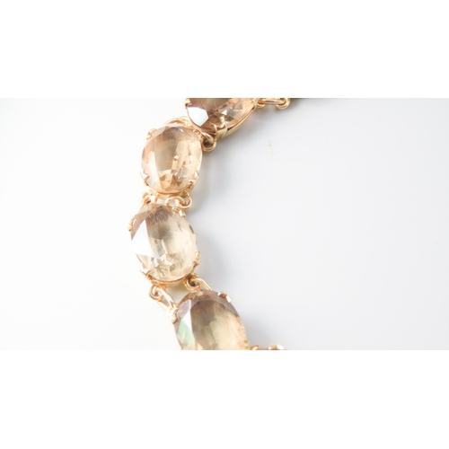 57 - Citrine Nine Stone Set Bracelet Mounted in 9 Carat Yellow Gold 17.5cm Long