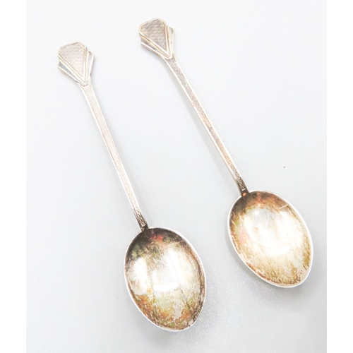 78 - Set of Six Silver Tea Spoons with Original Presentation Case 10cm Long